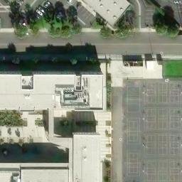 Sand Volleyball Court, Signal Hill, CA — aerial view