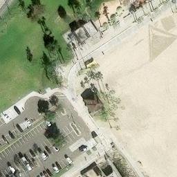 Sand Volleyball Court, Long Beach, CA — aerial view
