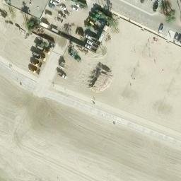 Sand Volleyball Court, Long Beach, CA — aerial view