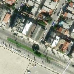 Sand Volleyball Court, Seal Beach, CA — aerial view