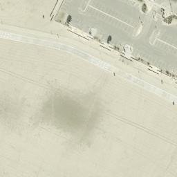 Sand Volleyball Court, Seal Beach, CA — aerial view