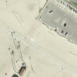 Sand Volleyball Court, Long Beach, CA — aerial view
