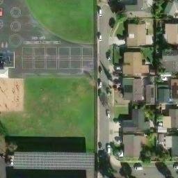 Sand Volleyball Court, Santa Ana, CA — aerial view