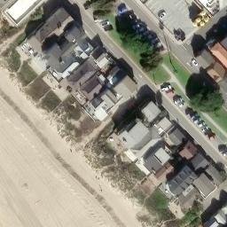 Sand Volleyball Court, Sunset Beach, CA — aerial view