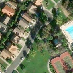 Sand Volleyball Court, Northwood, CA — aerial view