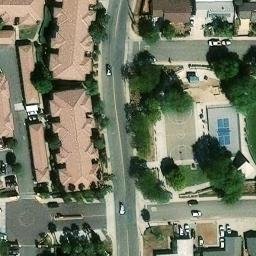 Sand Volleyball Court, Sun City, CA — aerial view