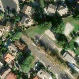 Sand Volleyball Court, Walnut Village, CA — aerial view