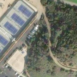 Sand Volleyball Court, Stonegate, CA — aerial view