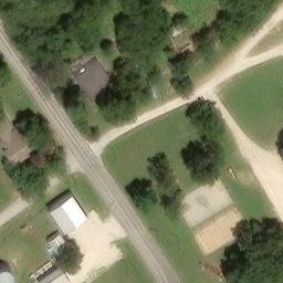 Sand Volleyball Court, Saint Jo, TX — aerial view