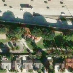 Sand Volleyball Court, Fountain Valley, CA — aerial view