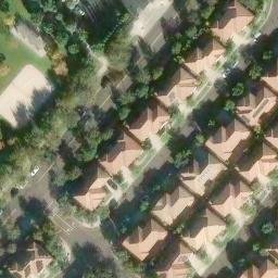 Sand Volleyball Court, Cypress Village, CA — aerial view