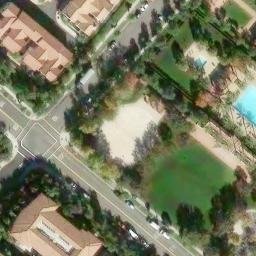Sand Volleyball Court, Stonegate, CA — aerial view