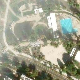 Sand Volleyball Court, Cypress Village, CA — aerial view