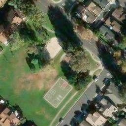 Sand Volleyball Court, Westpark, CA — aerial view
