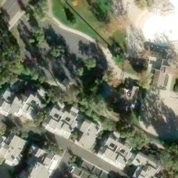 Sand Volleyball Court, University Park, CA — aerial view