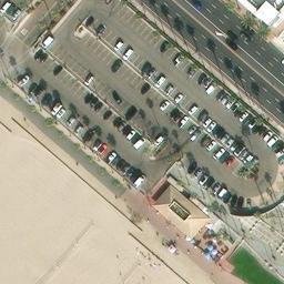 Sand Volleyball Court, Huntington Beach, unknown — aerial view