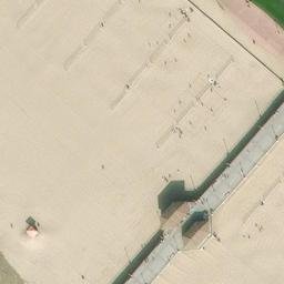 Sand Volleyball Court, Huntington Beach, unknown — aerial view