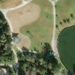 Sand Volleyball Court, University Town Center, CA — aerial view