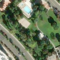 Sand Volleyball Court, University Town Center, CA — aerial view