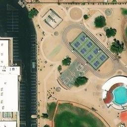 Concrete Volleyball Court, Phoenix, AZ — aerial view