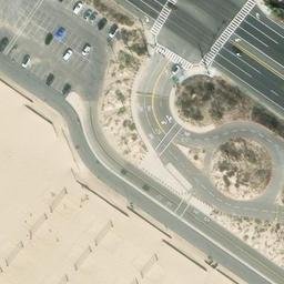 Sand Volleyball Court, Huntington Beach, CA — aerial view