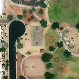 Sand Volleyball Court, Phoenix, AZ — aerial view