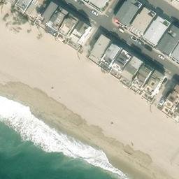 Sand Volleyball Court, Newport Beach, CA — aerial view