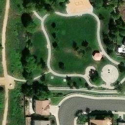 Sand Volleyball Court, Murrieta Hot Springs, CA — aerial view