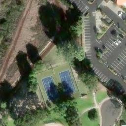Sand Volleyball Court, Laguna Woods, CA — aerial view