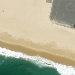 Sand Volleyball Court, Newport Beach, CA — aerial view
