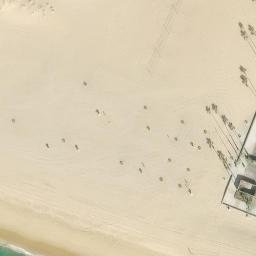 Sand Volleyball Court, Newport Beach, CA — aerial view