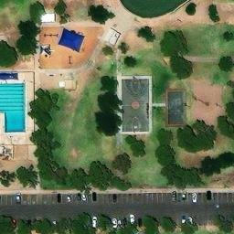 Concrete Volleyball Court, Phoenix, AZ — aerial view