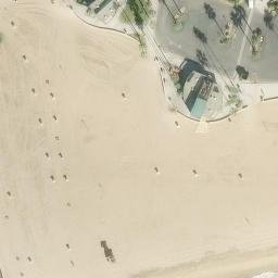Sand Volleyball Court, Newport Beach, CA — aerial view