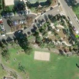 Sand Volleyball Court, Ladera Ranch, CA — aerial view