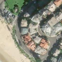 Sand Volleyball Court, Laguna Beach, CA — aerial view