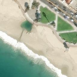 Sand Volleyball Court, Laguna Beach, CA — aerial view