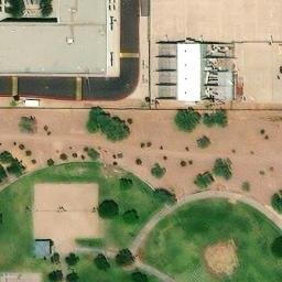 Sand Volleyball Court, Phoenix, AZ — aerial view