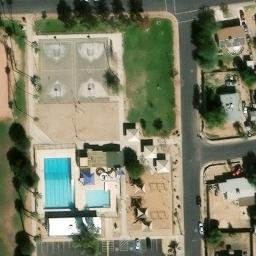 Sand Volleyball Court, Phoenix, AZ — aerial view