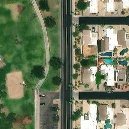 Sand Volleyball Court, Scottsdale, AZ — aerial view
