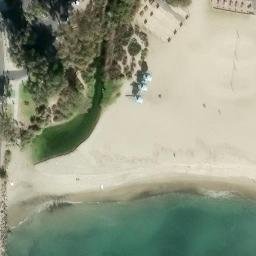 Sand Volleyball Court, Dana Point, CA — aerial view