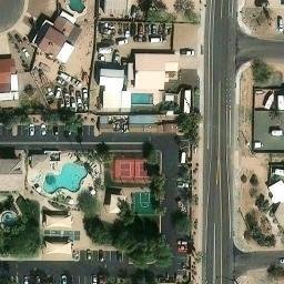 Sand Volleyball Court, Mesa, AZ — aerial view
