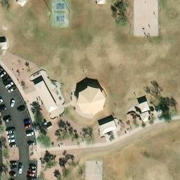 Concrete Volleyball Court, Mesa, AZ — aerial view