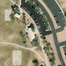 Concrete Volleyball Court, Mesa, AZ — aerial view