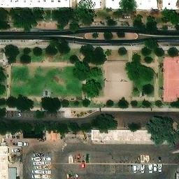 Sand Volleyball Court, Tempe, AZ — aerial view