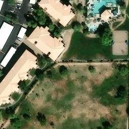 Sand Volleyball Court, Tempe, AZ — aerial view