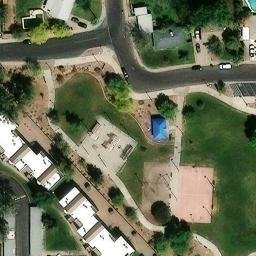 Sand Volleyball Court, Tempe, AZ — aerial view