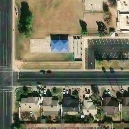 Sand Volleyball Court, Mesa, AZ — aerial view