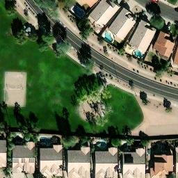 Sand Volleyball Court, Gilbert, AZ — aerial view
