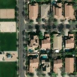 Sand Volleyball Court, Gilbert, AZ — aerial view