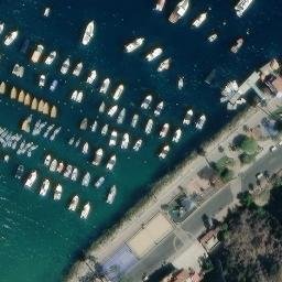 Sand Volleyball Court, Avalon, CA — aerial view